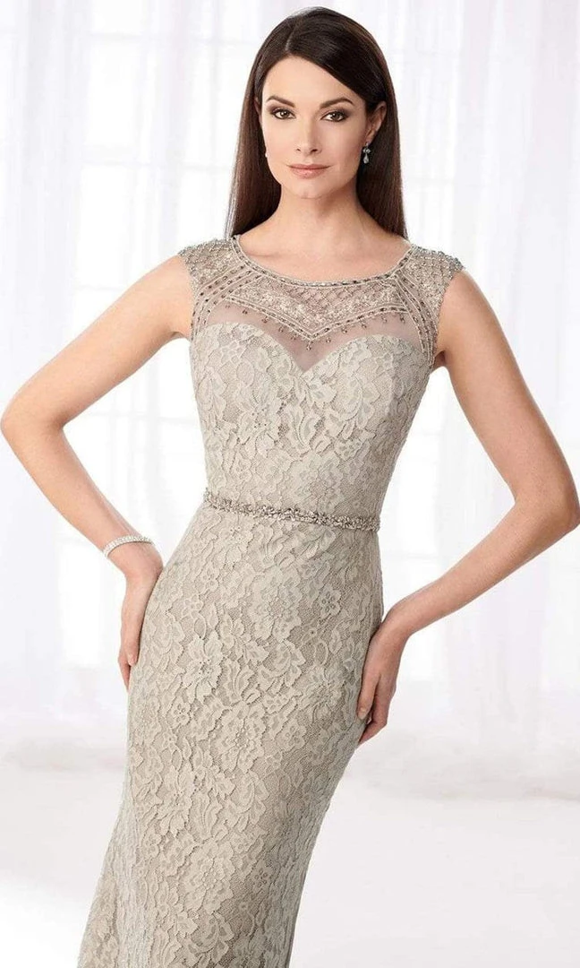 Cameron Blake By Mon Cheri Cameron Blake - 218606 Illusion Beaded Neckline Trumpet Gown 5 Cameron Blake By Mon Cheri Cameron Blake - 218606 Illusion Beaded Neckline Trumpet Gown
