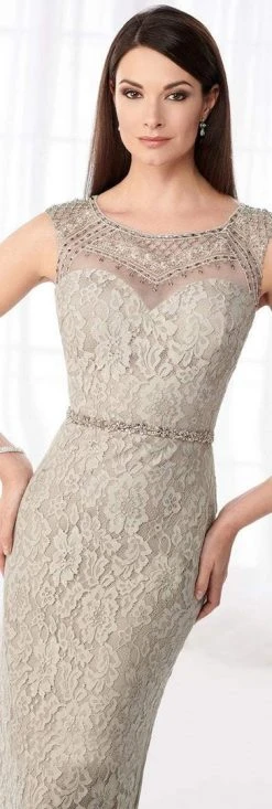 Cameron Blake By Mon Cheri Cameron Blake - 218606W Lace Fitted Trumpet Evening Gown