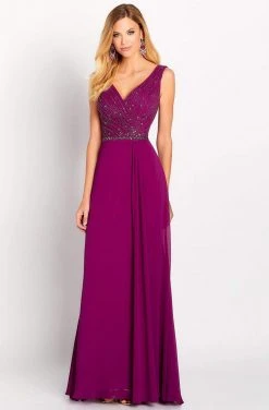 Cameron Blake By Mon Cheri - 119641W Asymmetrical Beaded Chiffon Gown