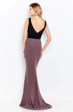 Cameron Blake By Mon Cheri - 120601 Two Toned Scoop Sheath Dress