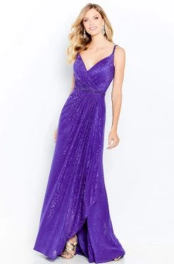 Cameron Blake By Mon Cheri - 120607 Ruched V-Neck Sheath Evening Gown 16 Cameron Blake By Mon Cheri - 120607 Ruched V-Neck Sheath Evening Gown