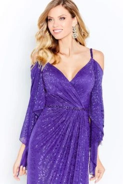 Cameron Blake By Mon Cheri - 120607 Ruched V-Neck Sheath Evening Gown 18 Cameron Blake By Mon Cheri - 120607 Ruched V-Neck Sheath Evening Gown