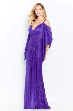 Cameron Blake By Mon Cheri - 120607 Ruched V-Neck Sheath Evening Gown 14 Cameron Blake By Mon Cheri - 120607 Ruched V-Neck Sheath Evening Gown