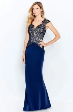 Cameron Blake By Mon Cheri - 120619 Embellished V-Neck Sheath Dress