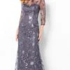 Cameron Blake By Mon Cheri - 220638 Floral Sequined Illusion Dress