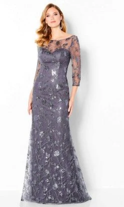 Cameron Blake By Mon Cheri - 220638 Floral Sequined Illusion Dress