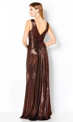 Cameron Blake By Mon Cheri - 220649 Metallic Shirred A-Line Dress