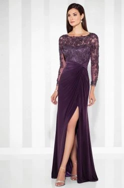 Cameron Blake By Mon Cheri Fit And Flare Gown 117613 - 1 Pc Eggplant In Size 4 And 1 Pc Royal Blue In Size 10 Available