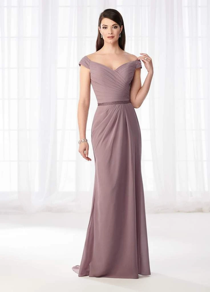 Cameron Blake By Mon Cheri Cameron Blake - Off Shoulder Pleated Chiffon Formal Gown 218626 - 1 Pc Blue Willow In Size 14 Available 3 Cameron Blake By Mon Cheri Cameron Blake - Off Shoulder Pleated Chiffon Formal Gown 218626 - 1 Pc Blue Willow In Size 14 Available