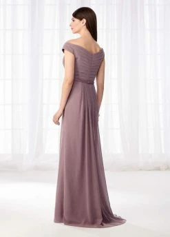 Cameron Blake By Mon Cheri Cameron Blake - Off Shoulder Pleated Chiffon Formal Gown 218626 - 1 Pc Blue Willow In Size 14 Available 6 Cameron Blake By Mon Cheri Cameron Blake - Off Shoulder Pleated Chiffon Formal Gown 218626 - 1 Pc Blue Willow In Size 14 Available