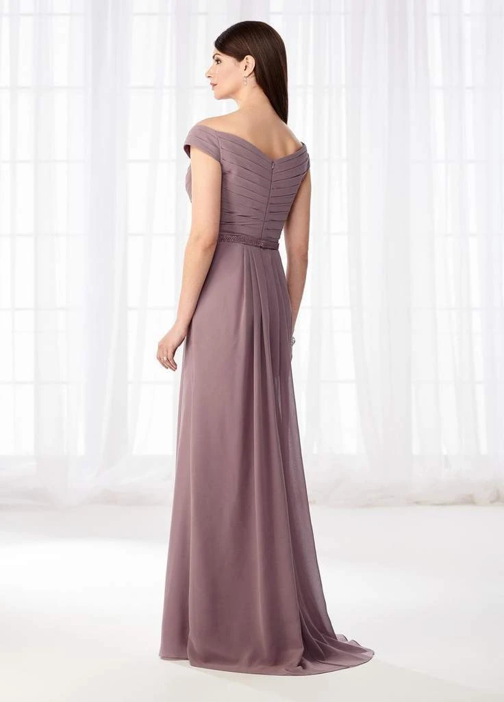 Cameron Blake By Mon Cheri Cameron Blake - Off Shoulder Pleated Chiffon Formal Gown 218626 - 1 Pc Blue Willow In Size 14 Available 4 Cameron Blake By Mon Cheri Cameron Blake - Off Shoulder Pleated Chiffon Formal Gown 218626 - 1 Pc Blue Willow In Size 14 Available