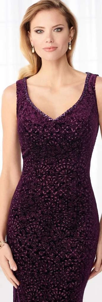 Cameron Blake By Mon Cheri Cameron Blake - Sleeveless V Neck Sheath Evening Dress 218602 - 1 Pc Amethyst In Size 8 Available 5 Cameron Blake By Mon Cheri Cameron Blake - Sleeveless V Neck Sheath Evening Dress 218602 - 1 Pc Amethyst In Size 8 Available