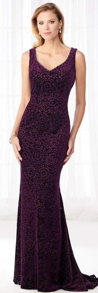 Cameron Blake By Mon Cheri Cameron Blake - Sleeveless V Neck Sheath Evening Dress 218602 - 1 Pc Amethyst In Size 8 Available 3 Cameron Blake By Mon Cheri Cameron Blake - Sleeveless V Neck Sheath Evening Dress 218602 - 1 Pc Amethyst In Size 8 Available