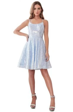 Cinderella Divine - AM398 Shimmering Sequins A-Line Cocktail Dress