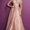 Cinderella Divine - C73 Off Shoulder Glitter Print A-Line Gown 1 Cinderella Divine - C73 Off Shoulder Glitter Print A-Line Gown