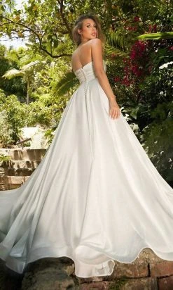 Cinderella Divine - CD0166W Sweetheart High Slit Bridal Dress