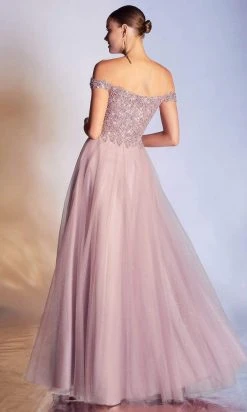 Cinderella Divine - CD0177 Metallic Lace Appliqued Glitter Tulle Gown