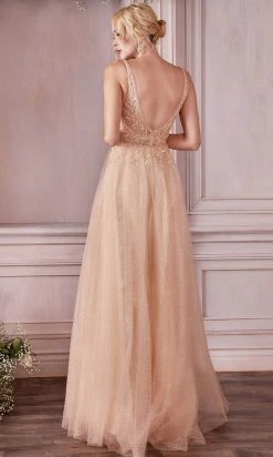 Cinderella Divine CD0196 - Sleeveless V-neck Long Gown