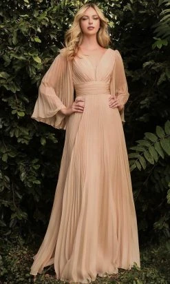 Cinderella Divine CD242 - Flutter Sleeve Evening Dress