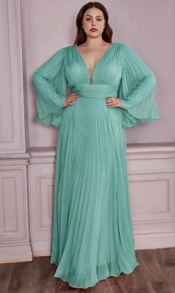Cinderella Divine CD242C - Bell Sleeve Evening Gown 15 Cinderella Divine CD242C - Bell Sleeve Evening Gown