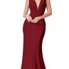 Cinderella Divine - CD912 Sleeveless V Neck Mermaid Long Evening Gown