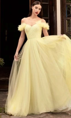 Cinderella Divine CD957 - Off-shoulder Long Gown