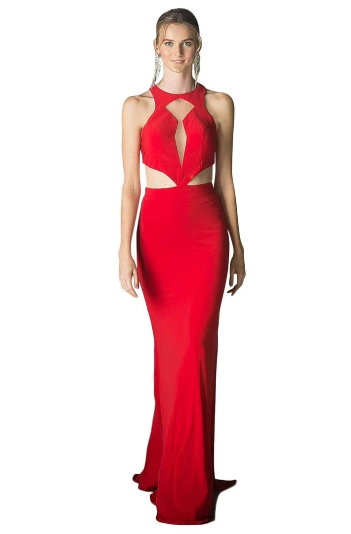 Cinderella Divine - CK66 Jewel Cut-Out Long Sheath Dress 3 Cinderella Divine - CK66 Jewel Cut-Out Long Sheath Dress