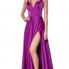Cinderella Divine - CS034 Plunging V-neck A-line Gown With Train 2 Cinderella Divine - CS034 Plunging V-neck A-line Gown With Train