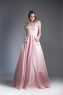 Cinderella Divine - Embellished Strapless A-line Evening Dress