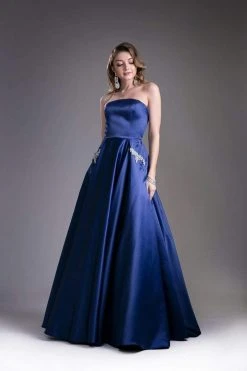 Cinderella Divine - Embellished Strapless A-line Evening Dress