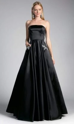 Cinderella Divine - Embellished Strapless A-line Evening Dress