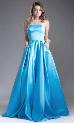 Cinderella Divine - Embellished Strapless A-line Evening Dress