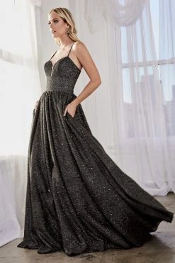 Cinderella Divine - J796 Glitter Knit Sleeveless Corset Back Ballgown 13 Cinderella Divine - J796 Glitter Knit Sleeveless Corset Back Ballgown