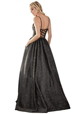 Cinderella Divine - J796 Glitter Knit Sleeveless Corset Back Ballgown 11 Cinderella Divine - J796 Glitter Knit Sleeveless Corset Back Ballgown