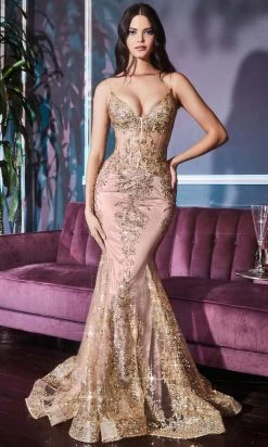 Cinderella Divine - J810 Shimmer Corset Bodice Mermaid Evening Gown 20 Cinderella Divine - J810 Shimmer Corset Bodice Mermaid Evening Gown