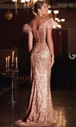 Cinderella Divine J824 - Feathered Trumpet Gown