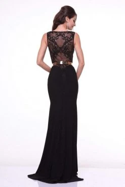 Cinderella Divine - JC4022 Jewel Neck Beaded Long Sheath Dress