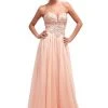 Cinderella Divine - JC902 Beaded Lace Deep Sweetheart Chiffon Dress