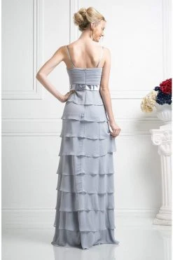 Cinderella Divine - Pleated Straight Tiered Column Dress With Bolero 8 Cinderella Divine - Pleated Straight Tiered Column Dress With Bolero