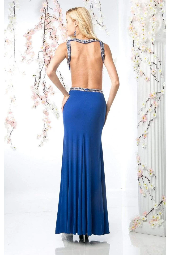 Cinderella Divine - S5236 Open Back Beaded Long Dress 4 Cinderella Divine - S5236 Open Back Beaded Long Dress