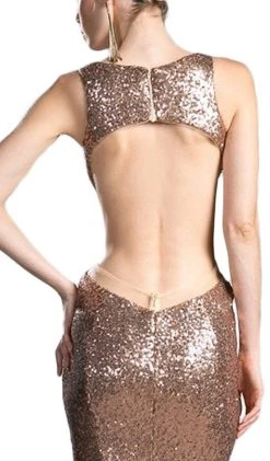 Cinderella Divine - Sequined Plunging Fitted Evening Gown 9 Cinderella Divine - Sequined Plunging Fitted Evening Gown