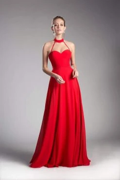 Cinderella Divine - Sleeveless Sleek Halter A-line Dress 11 Cinderella Divine - Sleeveless Sleek Halter A-line Dress