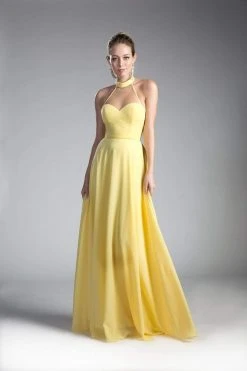 Cinderella Divine - Sleeveless Sleek Halter A-line Dress 12 Cinderella Divine - Sleeveless Sleek Halter A-line Dress