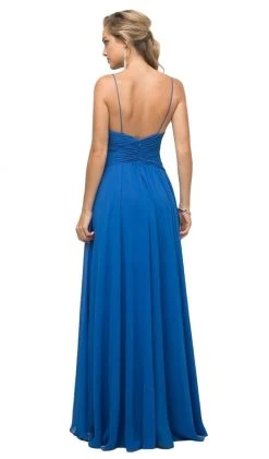 Cinderella Divine - UF295 Sleeveless Ruched Chiffon A-Line Dress