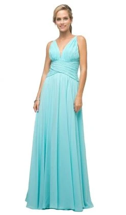 Cinderella Divine - UF295 Sleeveless Ruched Chiffon A-Line Dress 14 Cinderella Divine - UF295 Sleeveless Ruched Chiffon A-Line Dress