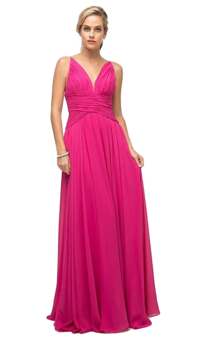 Cinderella Divine - UF295 Sleeveless Ruched Chiffon A-Line Dress 7 Cinderella Divine - UF295 Sleeveless Ruched Chiffon A-Line Dress