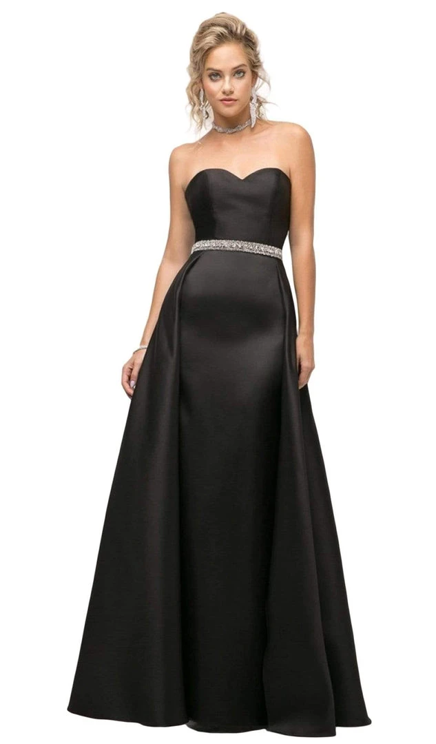 Cinderella Divine - UT253 Strapless Mikado Crystal Beaded Belt Gown 5 Cinderella Divine - UT253 Strapless Mikado Crystal Beaded Belt Gown