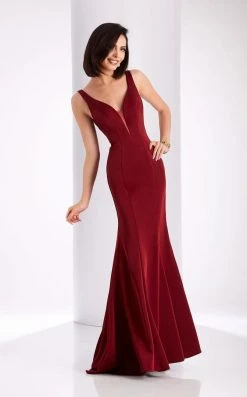 Clarisse - 3153 Stretch Satin Sheath Dress 16 Clarisse - 3153 Stretch Satin Sheath Dress