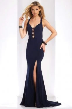 Clarisse - 3406 Plunging V-neck Sheath Dress
