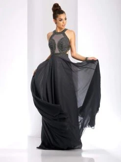 Clarisse - 3412 Illusion Halter A-line Dress 6 Clarisse - 3412 Illusion Halter A-line Dress